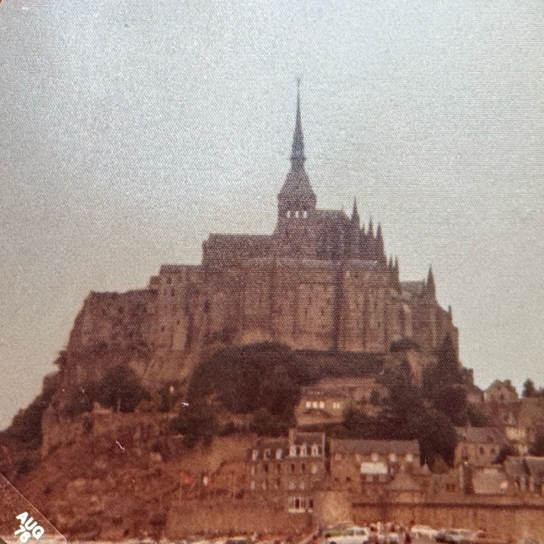 A view of an old abbey from a distance